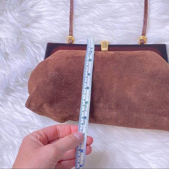 VINTAGE Italy Tortoise Shell Leather bag Purse - Picture 6 of 11